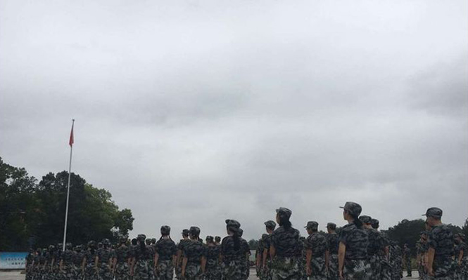 怀宁中专学校2018年新生军训开营